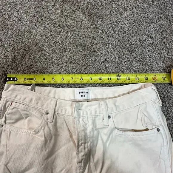 SUNDAY BEST Women's Dustin Low-Flare Jeans Size 10 In Unbleached - Picture 8 of 10